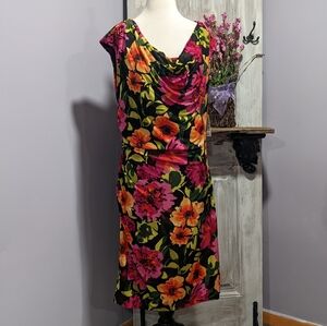 NWT Ronni Nicole cowl-neck floral dress